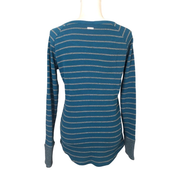 Columbia Along The Shore Striped Long Sleeve Henley Thermal Size L - Picture 2 of 8